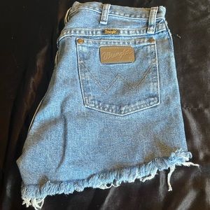Light blue wrangler high waisted jean shorts